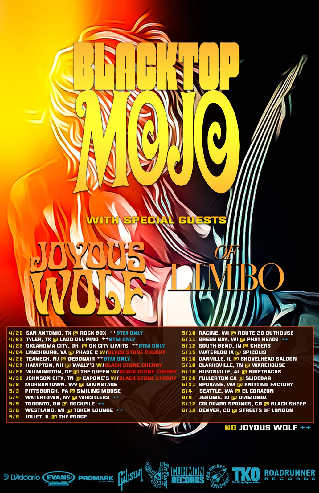 blacktop mojo spring tour 2018