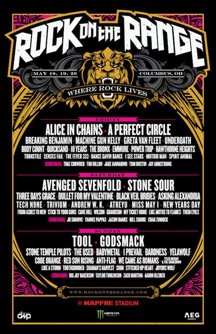 rock on the range 2018 daily lineup