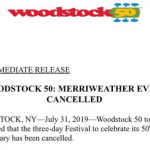 Woodstock 50 Cancelled